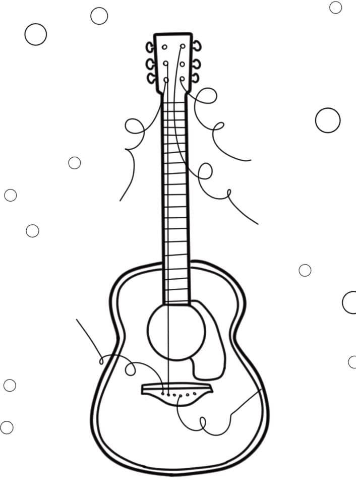 Chitarra fantastica da colorare