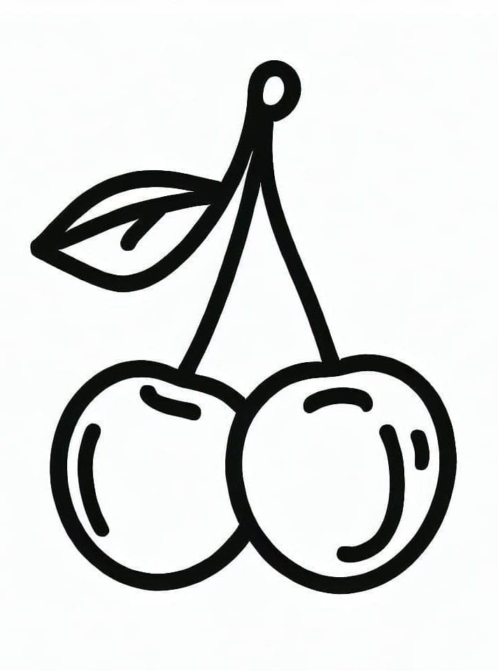 Ciliegia per Bambini di 2 Anni da colorare