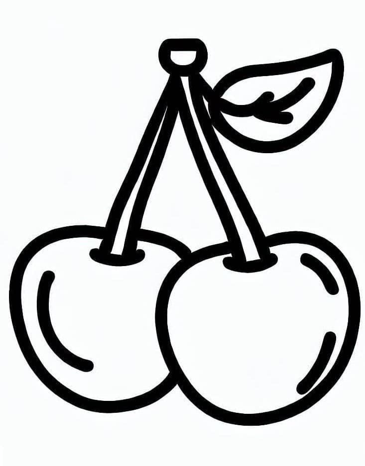 Ciliegia per Bambini di 5 Anni da colorare