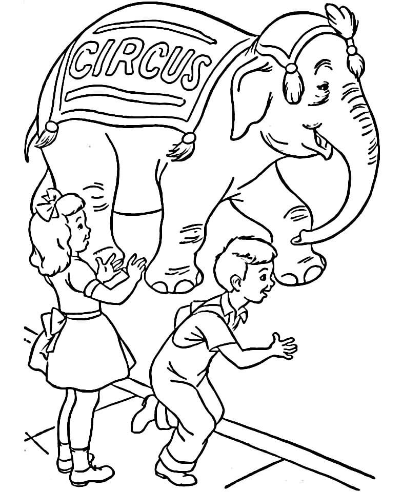 Circo Stampabile Gratis da colorare