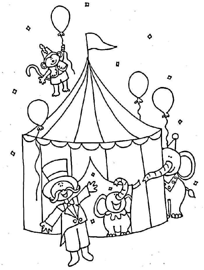 Circo carino da colorare
