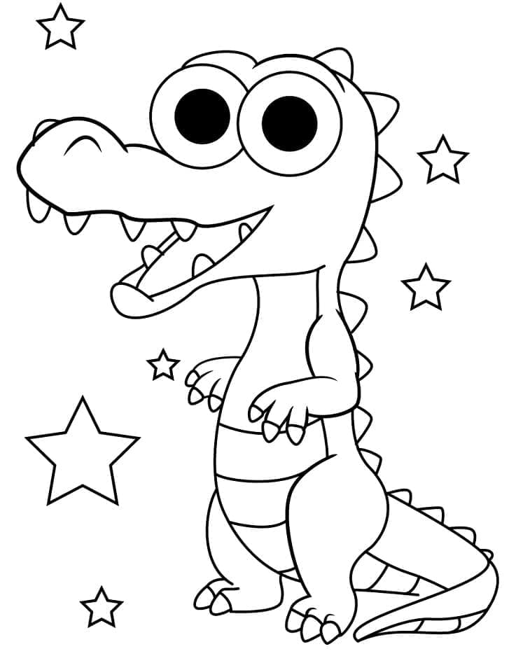 Coccodrillo Animato da colorare