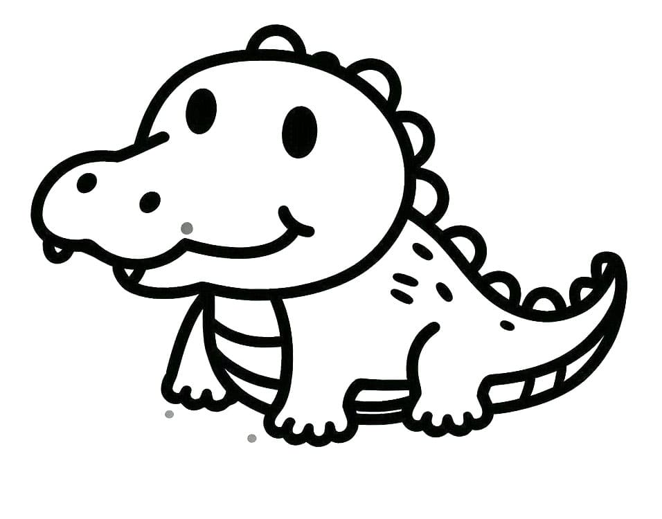 Coccodrillo per Bambini di 1 Anno da colorare