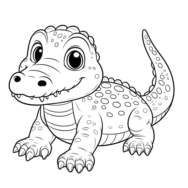 Coccodrillo per Bambini di 3 Anni da colorare