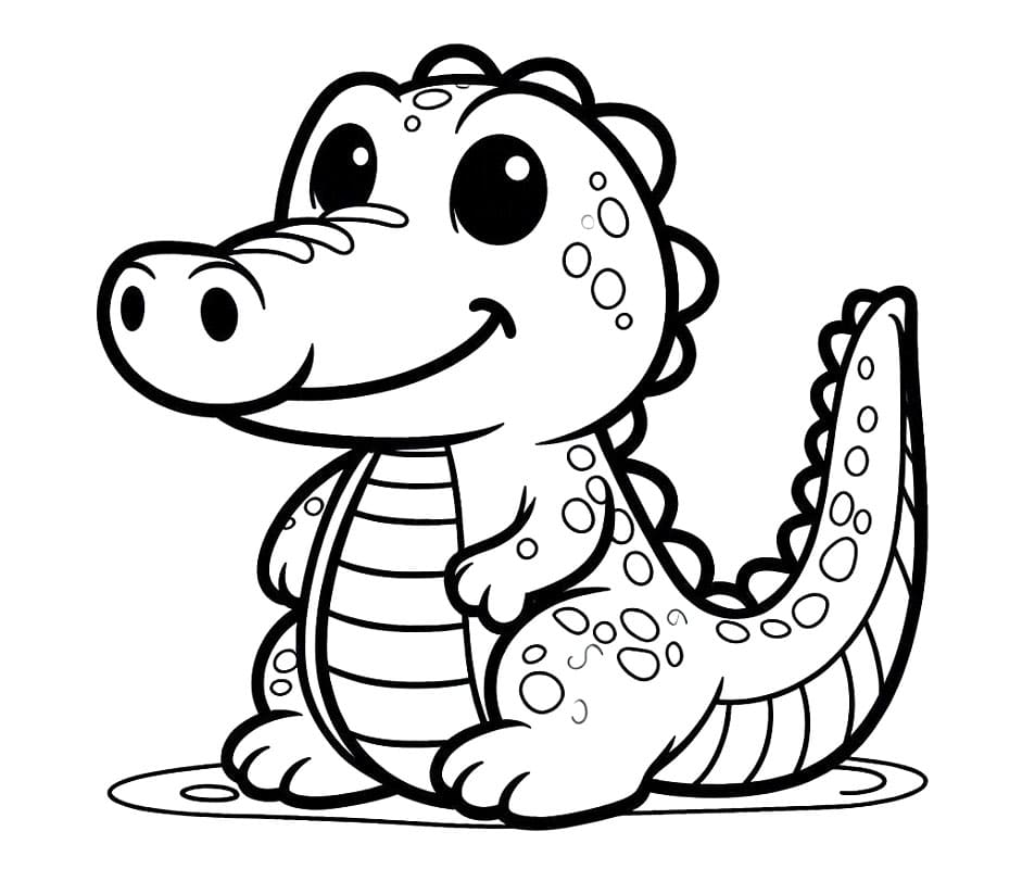 Coccodrillo per Bambini di 4 Anni da colorare