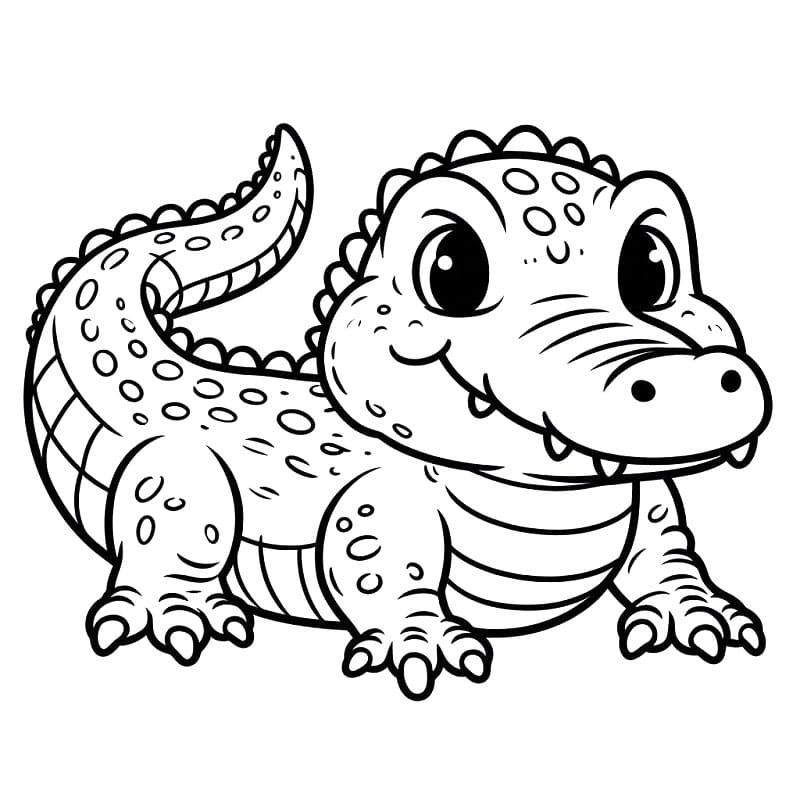 Coccodrillo per Bambini di 5 Anni da colorare