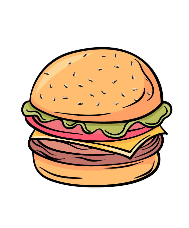 Come Disegnare Hamburger da colorare