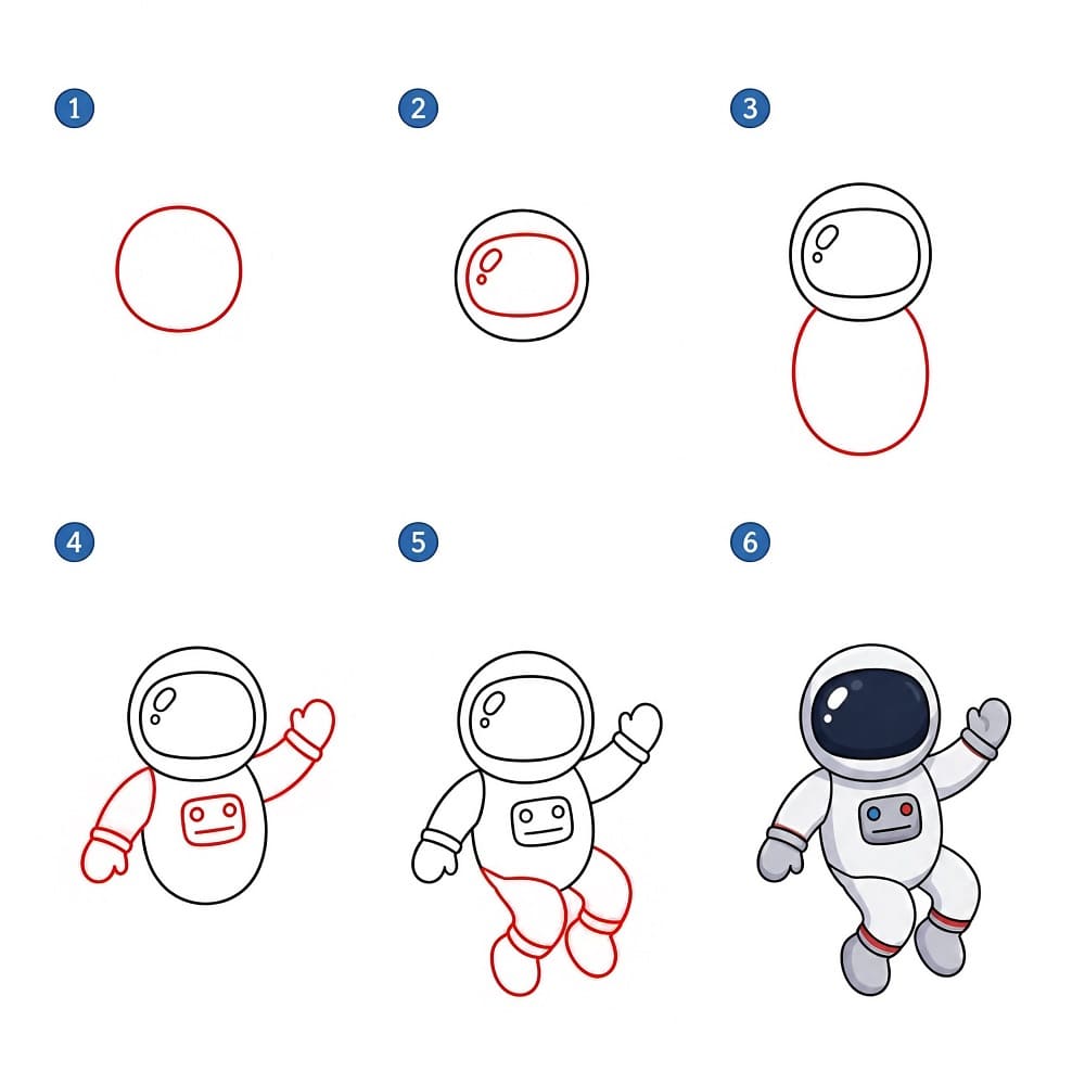 Disegnare un Astronauta Passo Dopo Passo