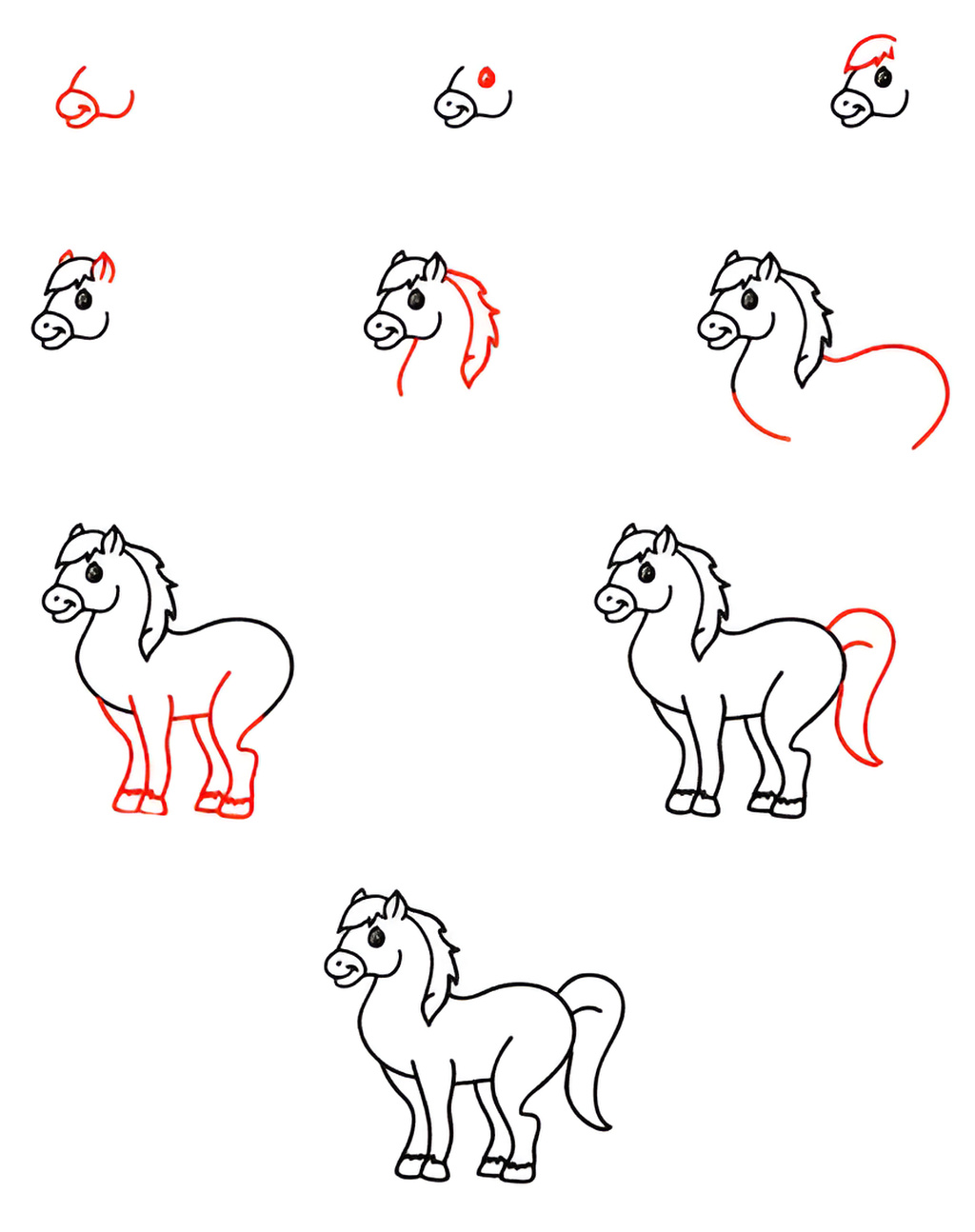 Disegnare un Cavallo Partendo da Semplici Forme