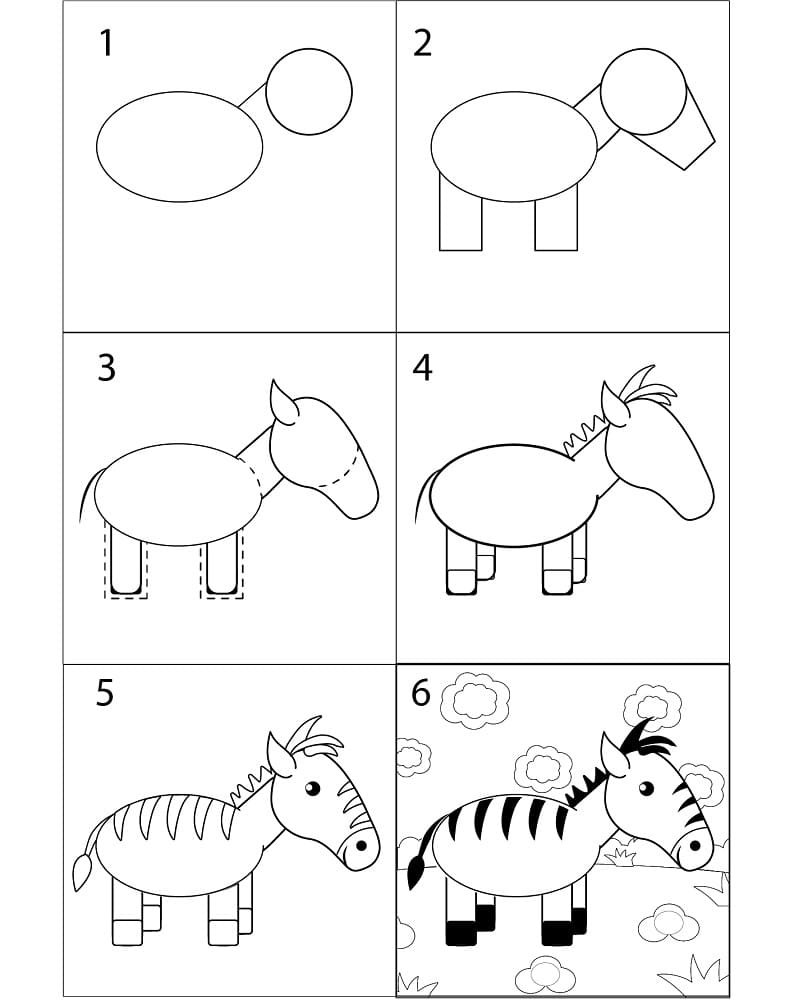 Disegnare una Zebra Partendo da Forme Base: Tutorial Semplice