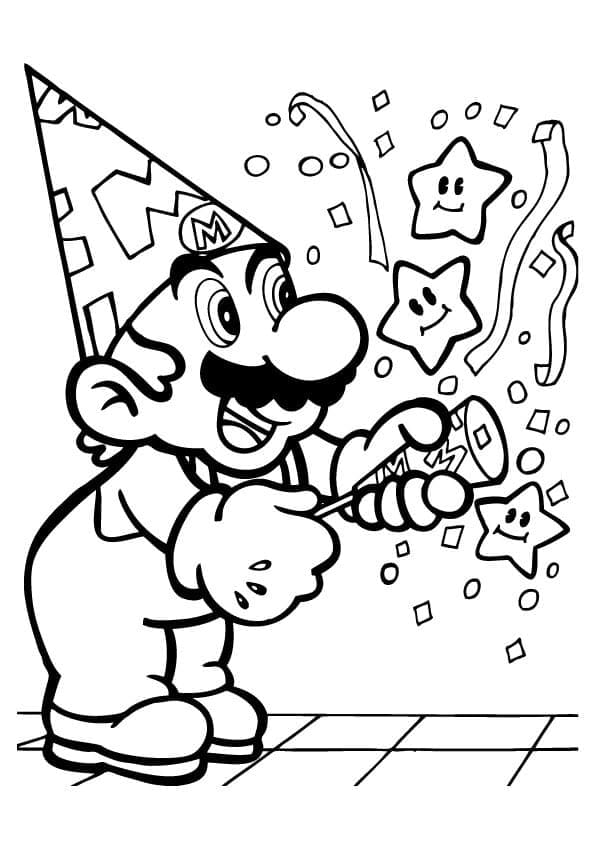 Compleanno di Mario da colorare