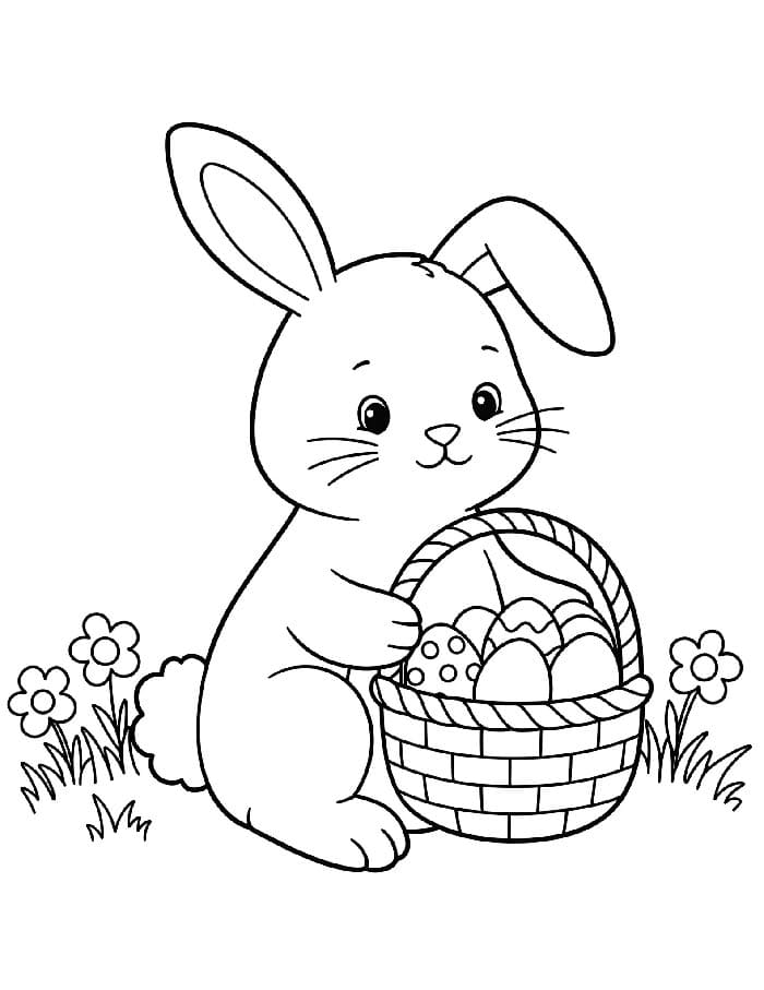 Coniglio di Pasqua Adorabile da colorare