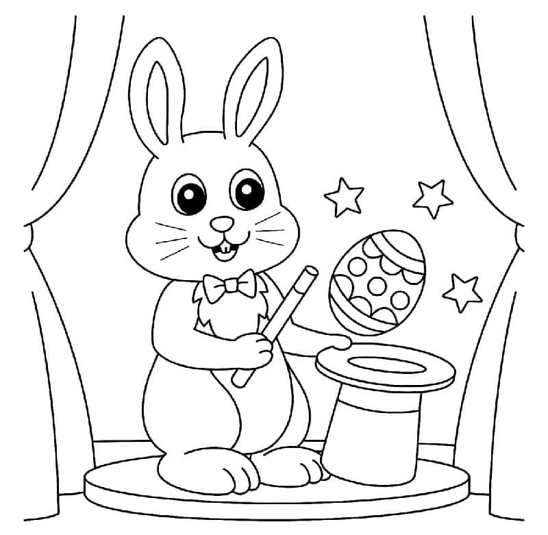Coniglio di Pasqua Animato da colorare