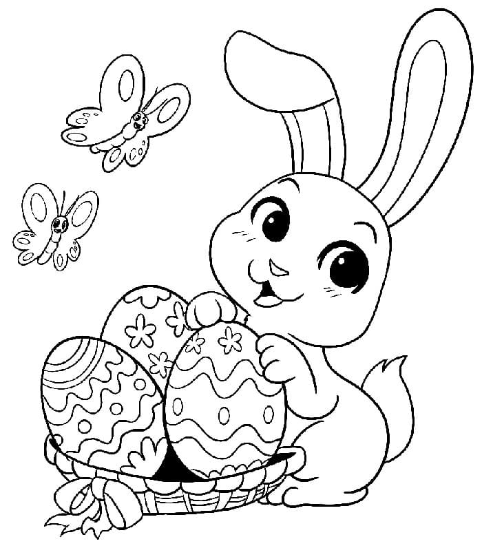 Coniglio Pasquale da colorare