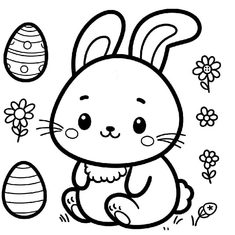 Coniglio di Pasqua Gratuito Stampabile da colorare