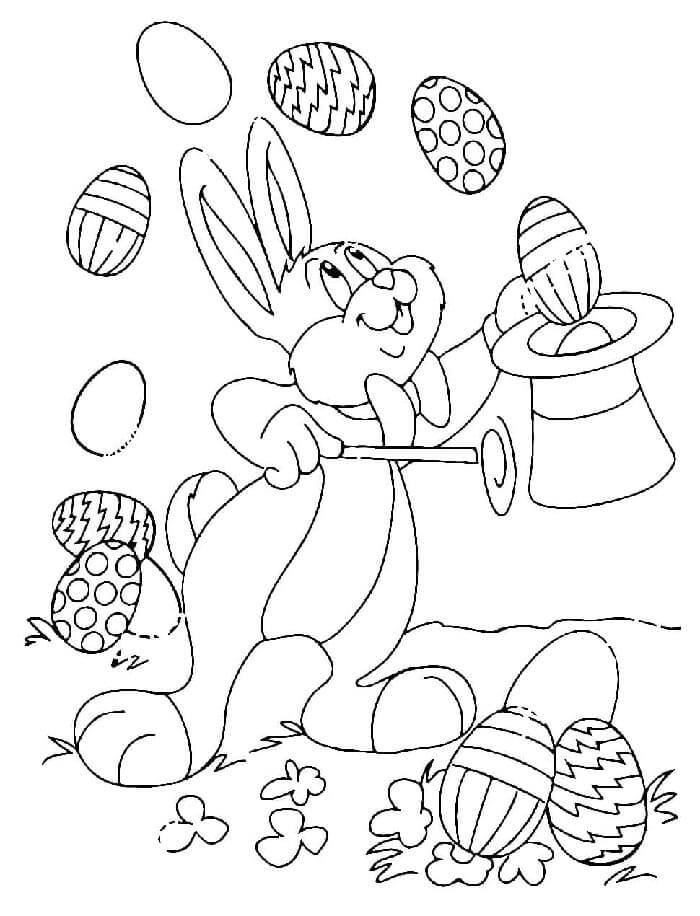 Coniglio di Pasqua Gratuito da Stampare da colorare