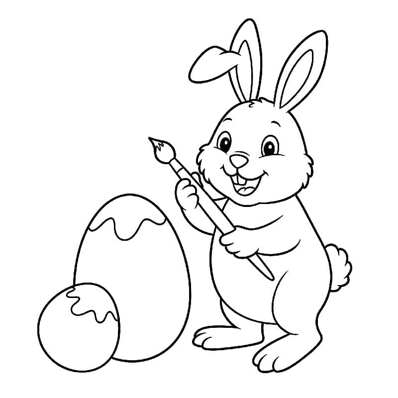 Coniglio di Pasqua Grazioso da colorare