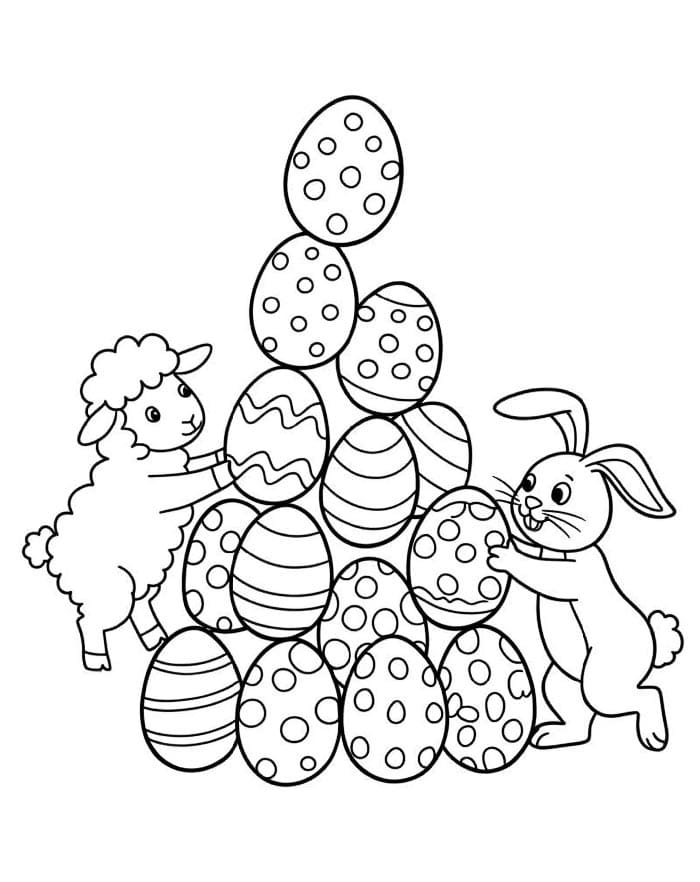 Coniglio di Pasqua Incantevole da colorare