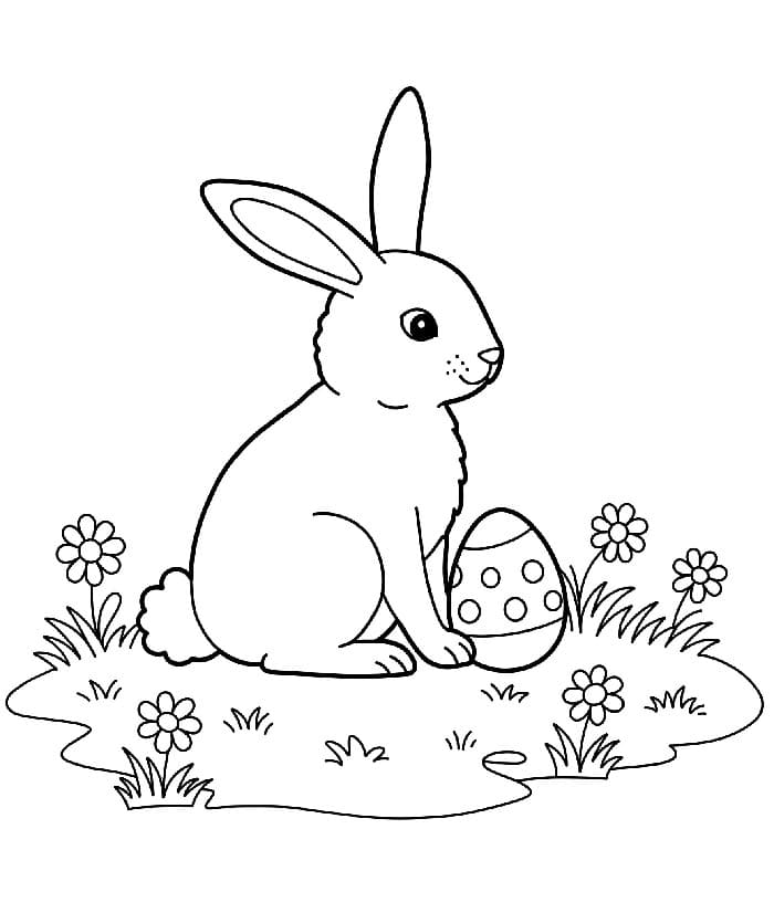 Coniglio di Pasqua Molto Carino da colorare