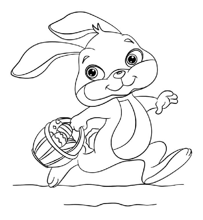 Coniglio di Pasqua Stampabile Gratis da colorare