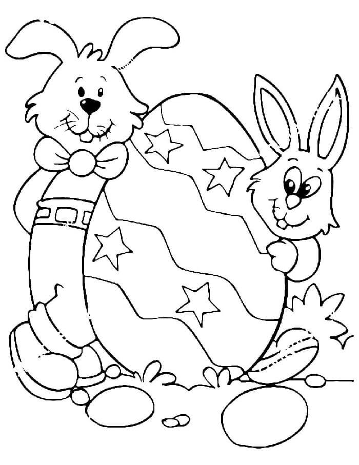 Coniglio di Pasqua Stampabile per Bambini da colorare
