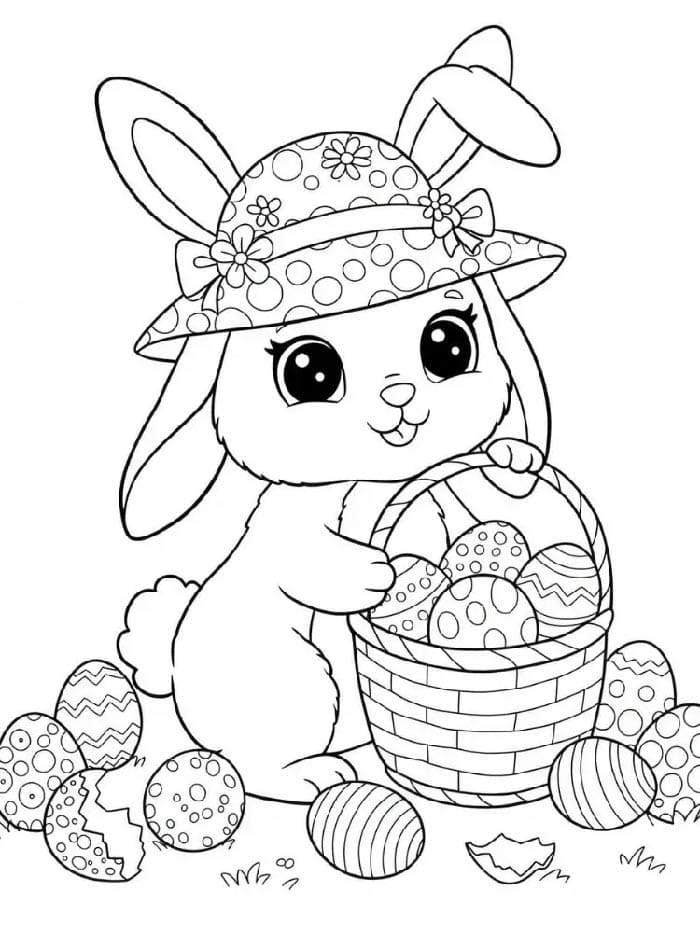 Coniglio di Pasqua Stampabile da colorare