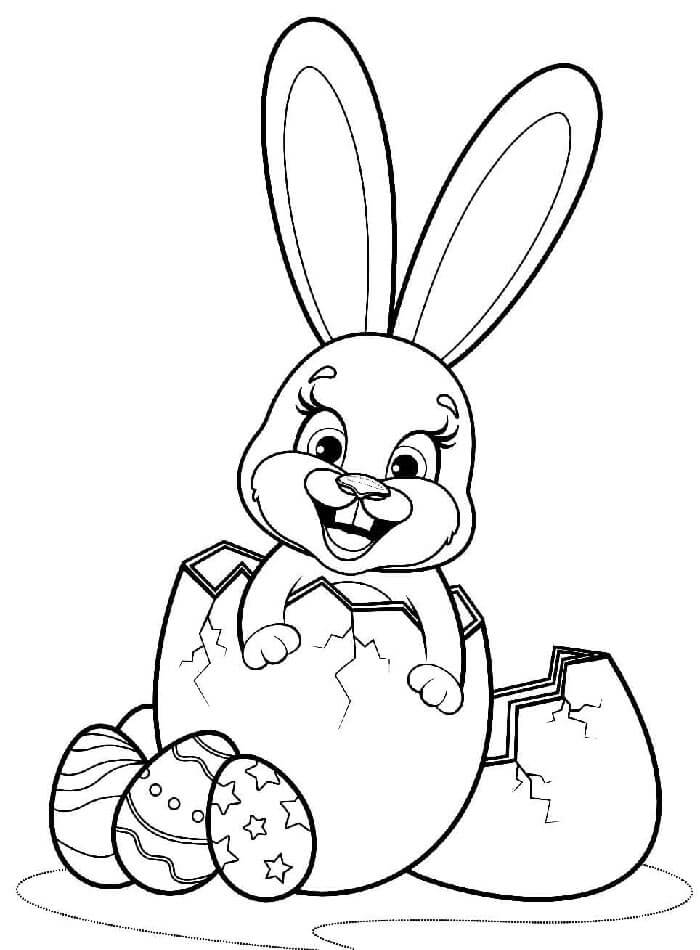 Coniglio di Pasqua da Stampare da colorare