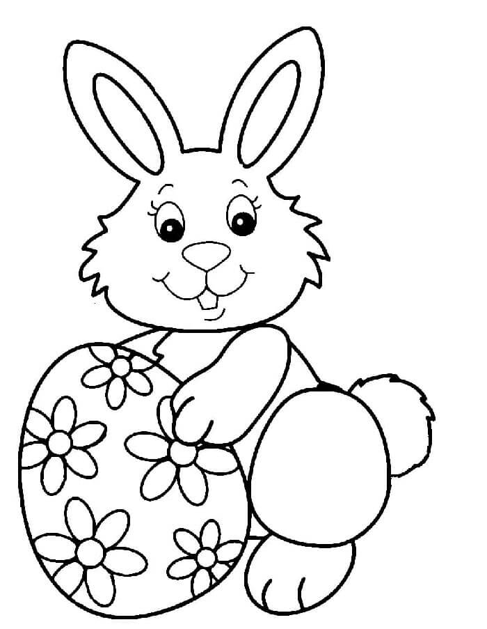 Coniglio di Pasqua per Bambini di 2 Anni da colorare