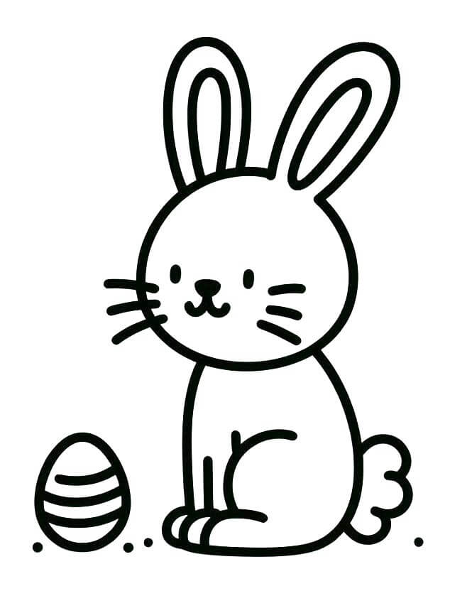 Coniglio di Pasqua per Bambini di 3 Anni da colorare