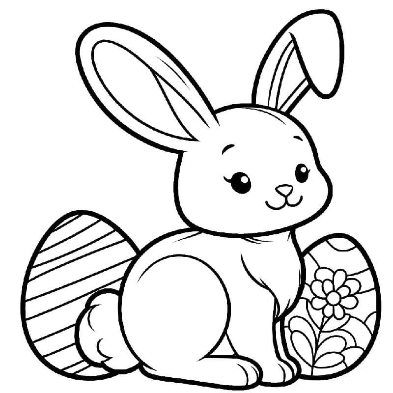 Coniglio di Pasqua per Bambini di 4 Anni da colorare