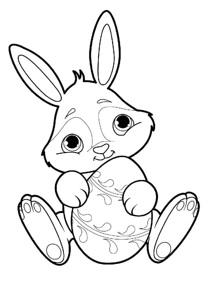 Coniglio di Pasqua per Bambini di 6 Anni da colorare