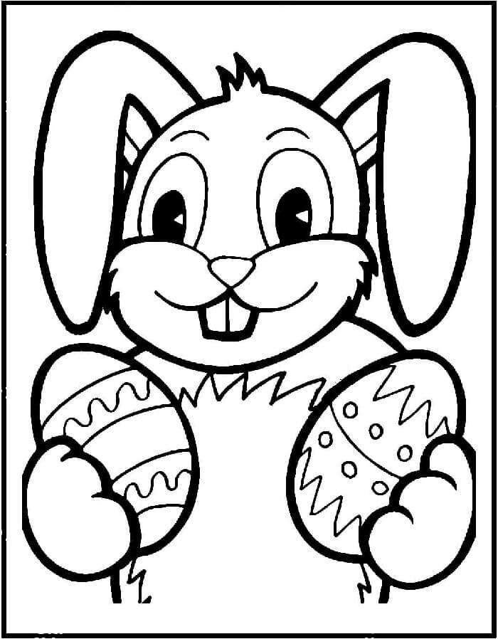 Coniglio di Pasqua per Bambini da colorare
