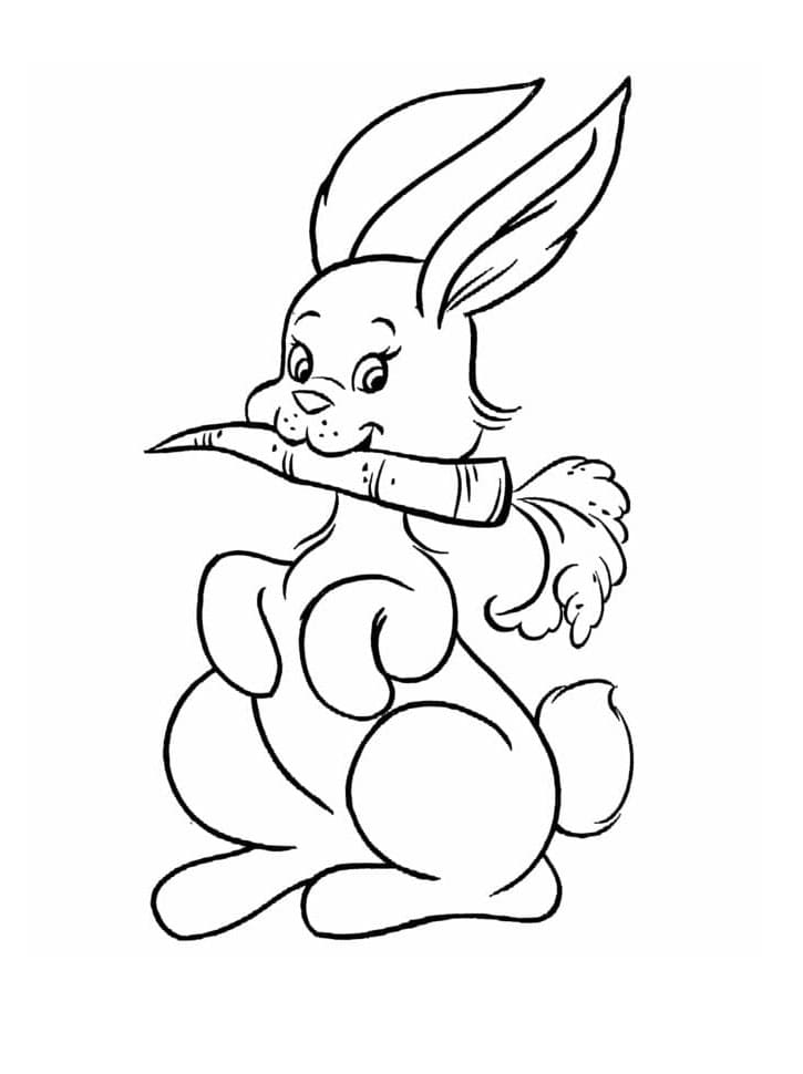 Coniglio e carota da colorare