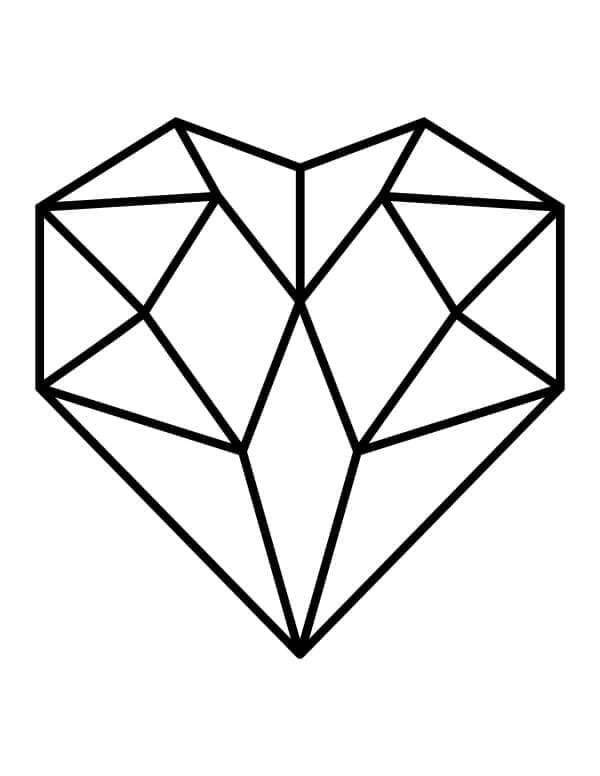 Cuore di diamante da colorare