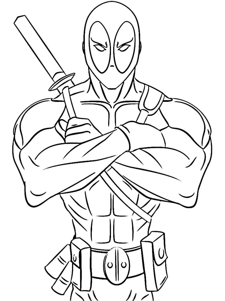 Deadpool Stampabile Gratuito da colorare