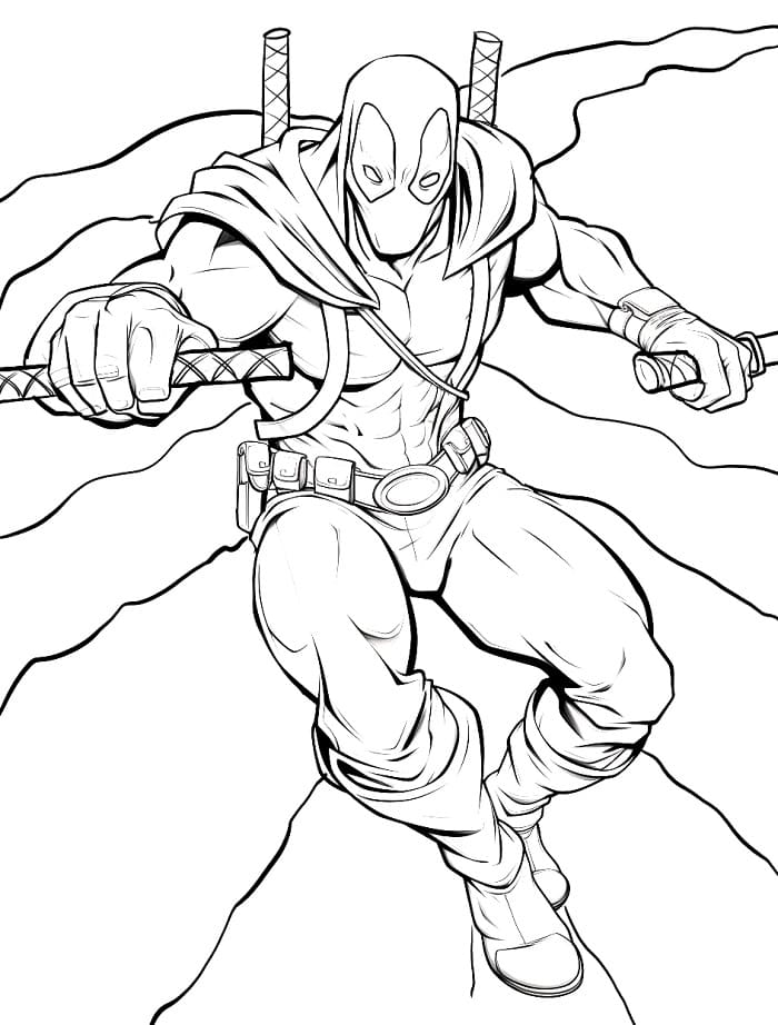 Deadpool Stupendo da colorare