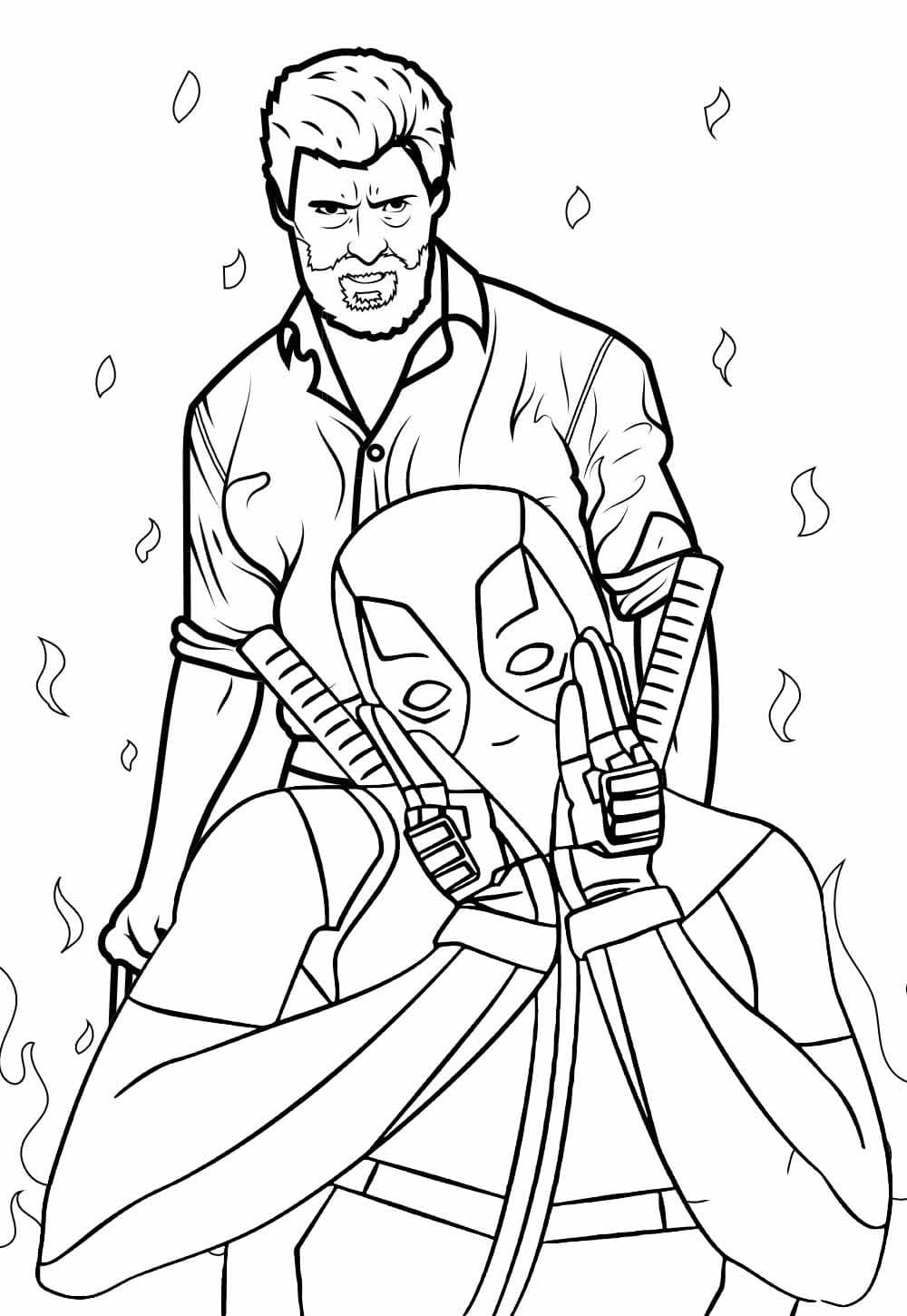 Deadpool per Bambini di 4 Anni da colorare