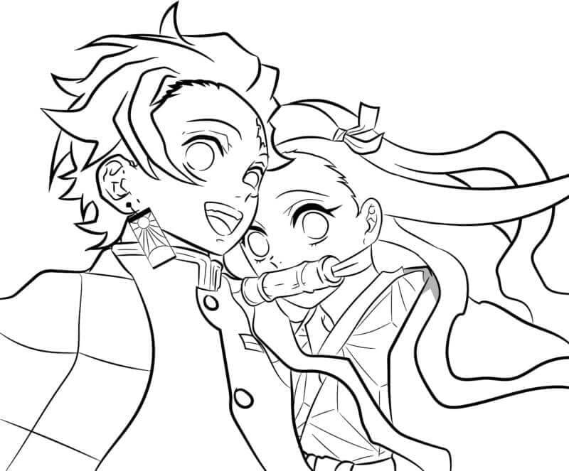 Demon Slayer per Bambini di 6 Anni da colorare