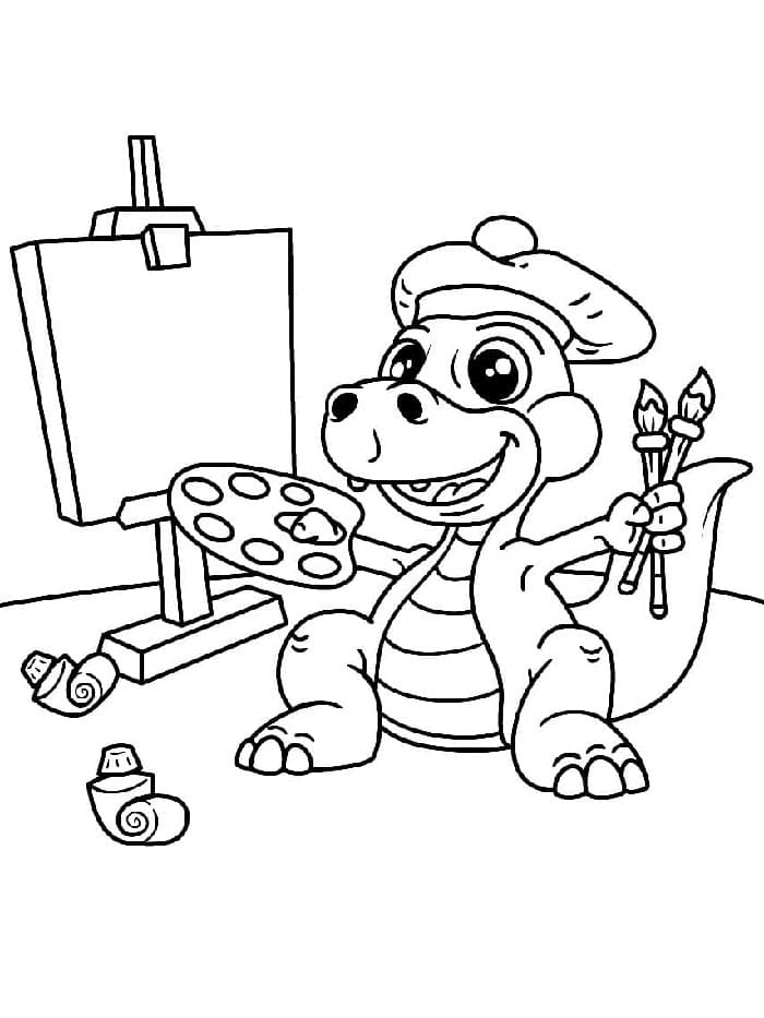 Dinosauro Carino da colorare