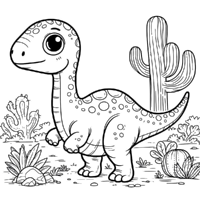 Dinosauro Molto Carino da colorare