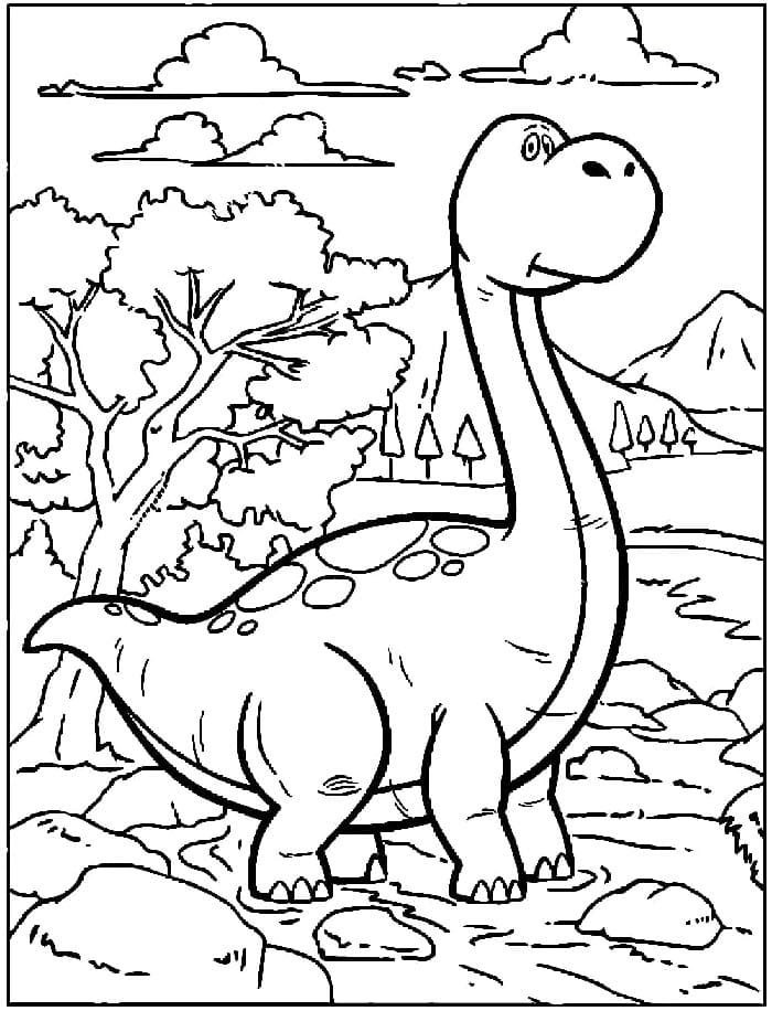 Dinosauro Semplice da colorare