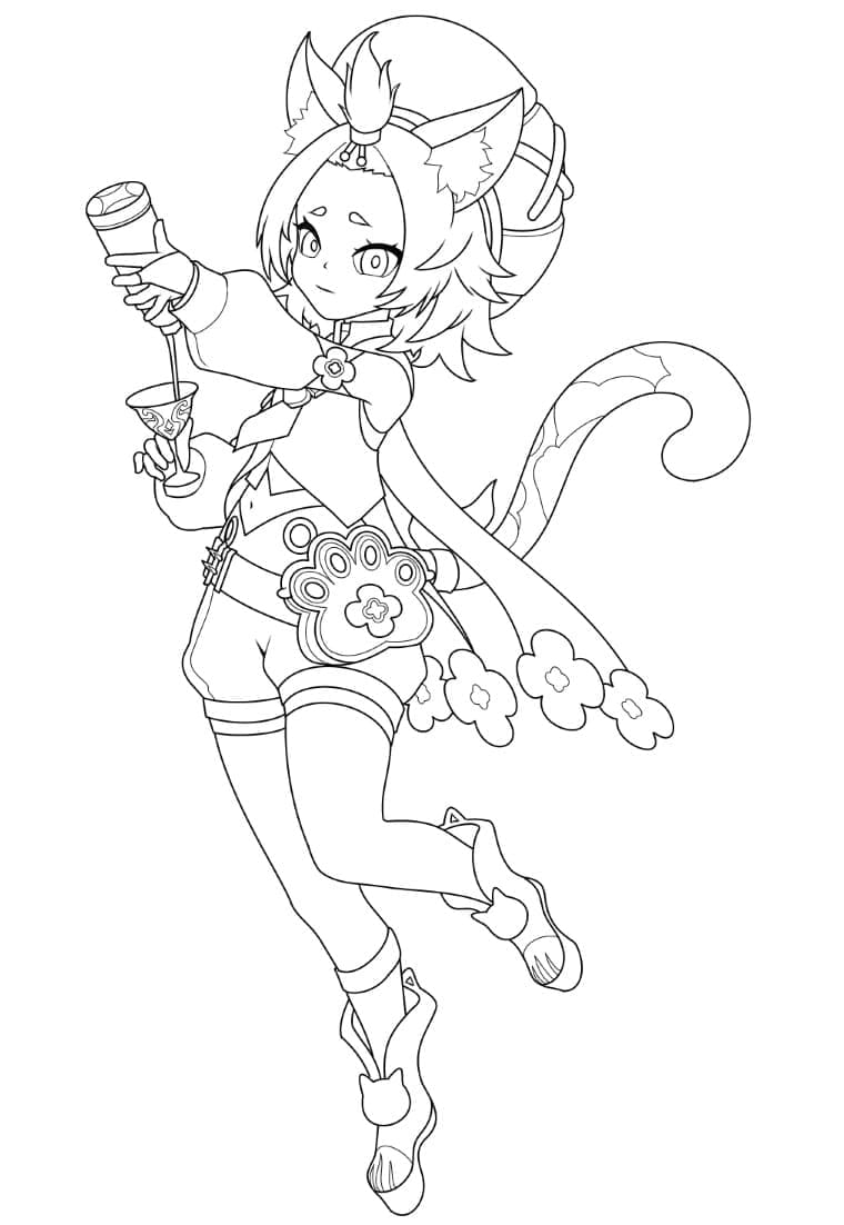 Diona di Genshin Impact da colorare