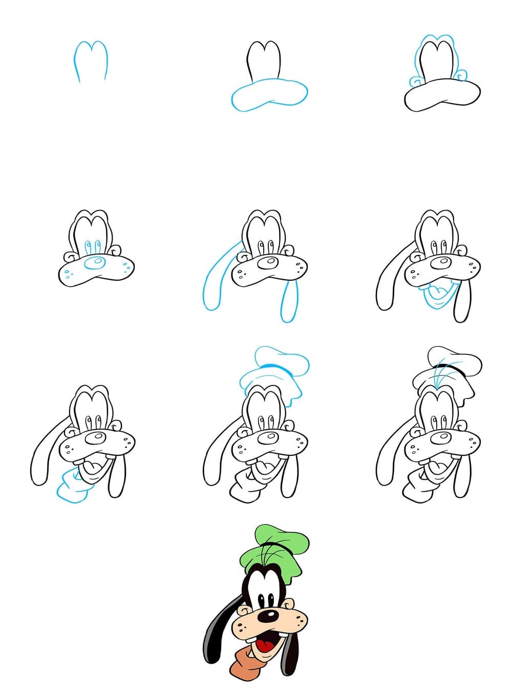 Come Disegnare il Volto di Pippo Disney Senza Sbagliare