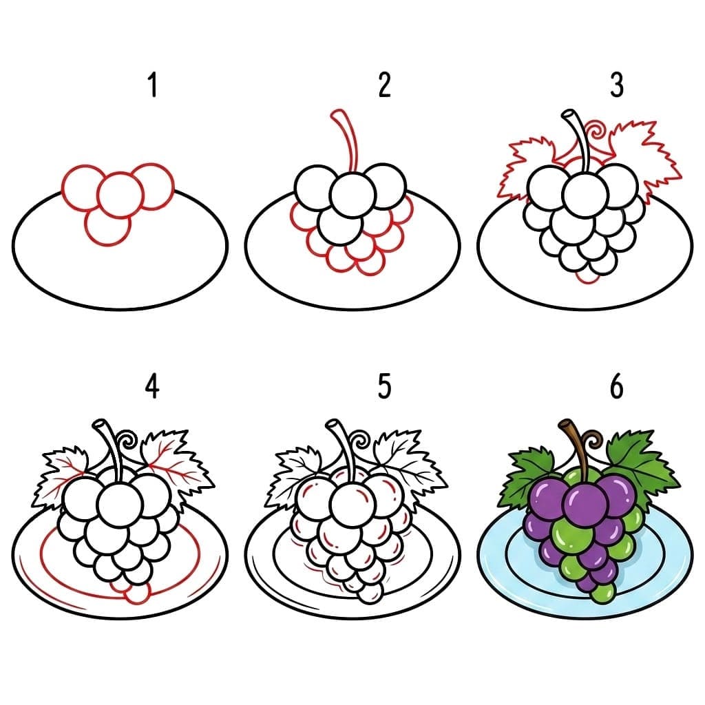 Disegnare un Grappolo d’Uva Saporito: Tecnica Semplice in 3 Fasi
