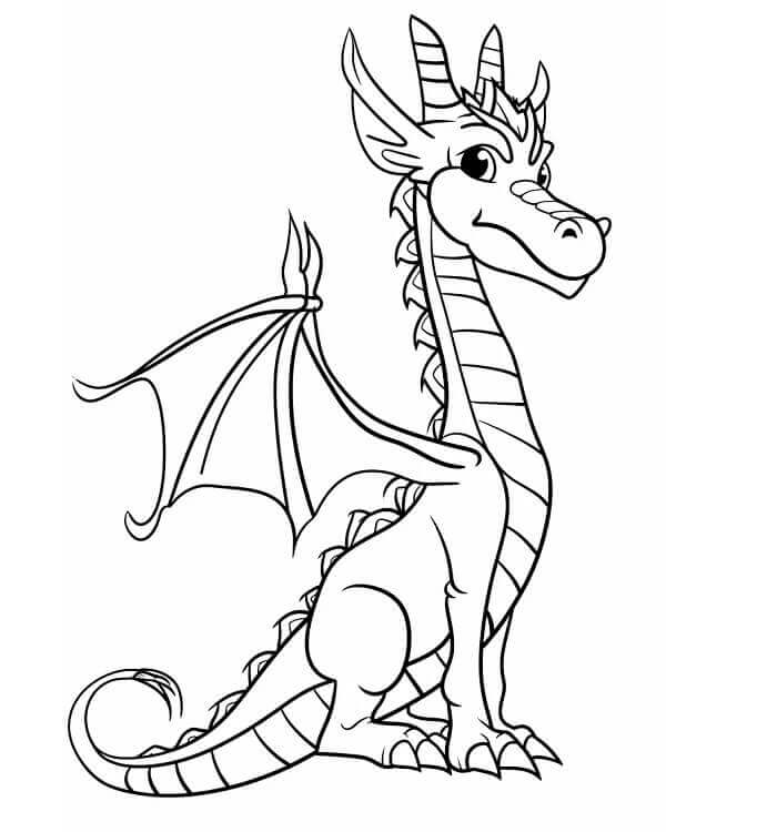 Drago Facile da colorare