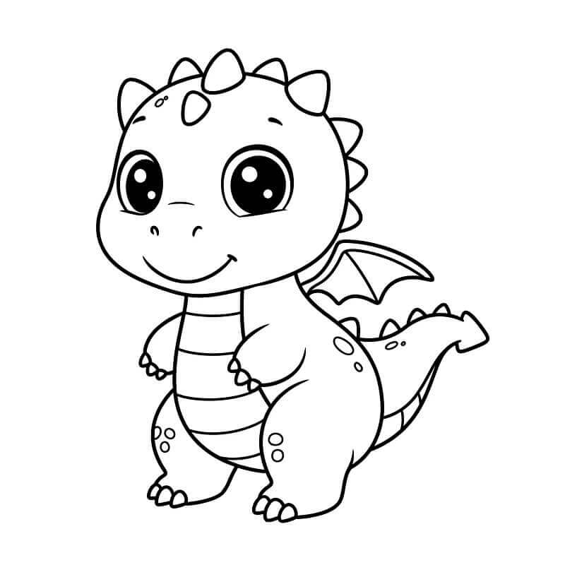 Drago Semplice da colorare