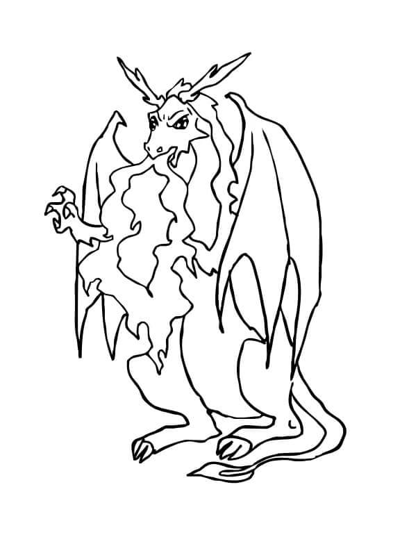 Drago di fuoco da colorare