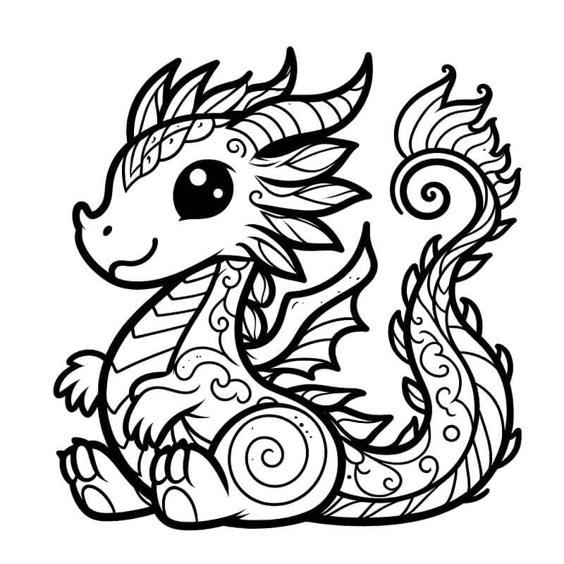 Drago felice da colorare