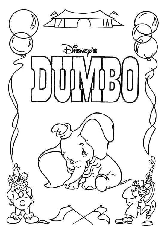 Dumbo per Bambini di 3 Anni da colorare