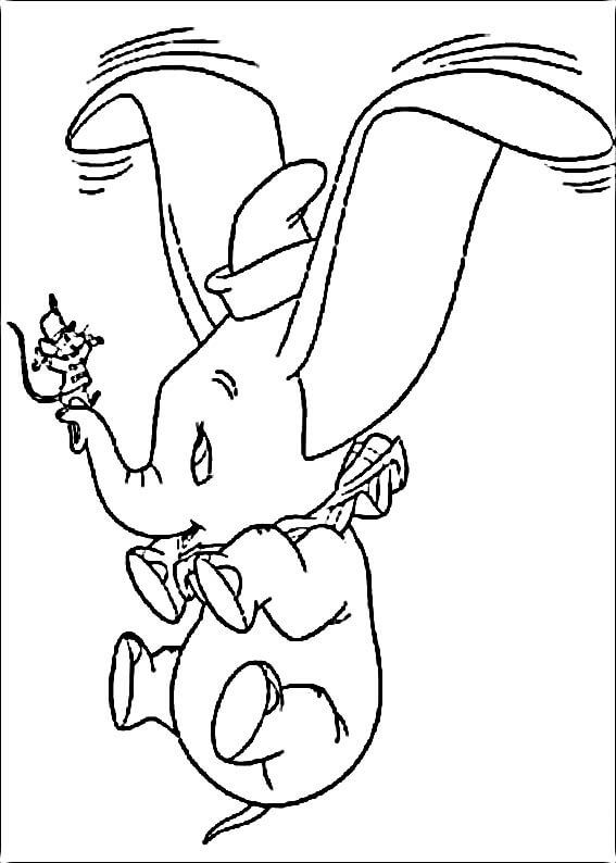 Dumbo per Bambini di 6 Anni da colorare